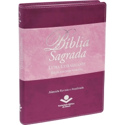 Bíblia Sagrada Letra Extragigante E Vermelhas Capa Vinho Ara